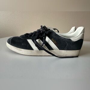 Gazelle Utility Blue Gray Suede Leather Adidas Tennis Shoes 9.5